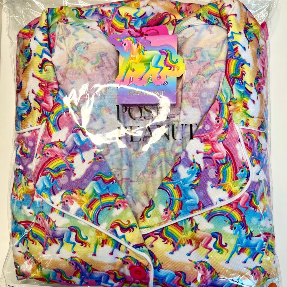 Posh Peanut Lisa Frank Markie unicorn rainbow women’s pajamas